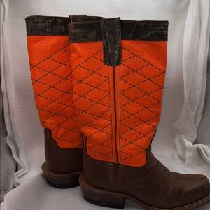 ANDERSON BEAN Kids Guru Orange/Camo Trim Boots ABK7931 Size 13 Like New
